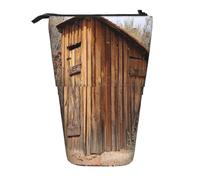 GSGCSBYMLG Old Ancient Outhouse Printed Pencil Telescopic Vertical Pencil Case