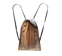 GSGCSBYMLG Old Ancient Outhouse printed Storage bag with a drawstring backpack Drawstring strap pack
