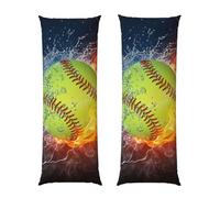 GSGCSBYMLG Orange Softball Baseball on Fire and Water printed Long Body Pillowcase 20x54in Rectangular cushion cover