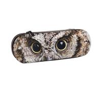 GSGCSBYMLG Owl Birds Printed Leather Pencil case Stationery Bag