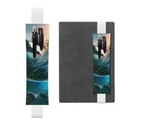 GSGCSBYMLG Palm Trees and Sea Turtles Diving Underwater Printed Leather Pen Holder Bookmark Pencil case