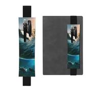 GSGCSBYMLG Palm Trees and Sea Turtles Diving Underwater Printed Leather Pen Holder Bookmark Pencil case