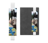 GSGCSBYMLG Pigs Eating ice Cream Printed Leather Pen Holder Bookmark Pencil case