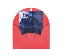 GSGCSBYMLG Pirate sailboat full moon printed Greeting card with Envelopes Thank You Card