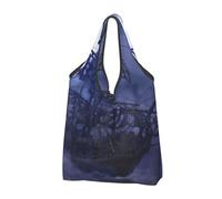 GSGCSBYMLG Pirate Sailboat Full Moon Printed Portable Shopping Bag Foldable Storage Bag