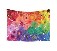 GSGCSBYMLG Rainbow Flowers printed Pet Blanket Doudou Velour Reversible Blanket