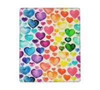GSGCSBYMLG Rainbow Hearts printed The mouse pad 7x9in washable mouse pad with delicate stitched edges