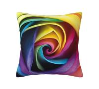 GSGCSBYMLG Rainbow Rose Flower printed Pillowcase Square pillow Decorative Cushion Cover