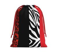GSGCSBYMLG Red Leopard and Zebra Animal printed Drawstring Gift Bag Candy Bag Festive Party Gift Bag