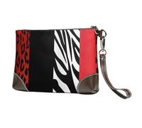 GSGCSBYMLG Red Leopard and Zebra Animal Printed Leather Clutch Makeup Bag Travel Toiletry Bag