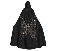 GSGCSBYMLG Rhinestone butterfly printed Adult Hooded Cloak Unisex Adult Long Cape Robe