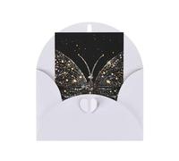 GSGCSBYMLG Rhinestone butterfly printed Greeting card with Envelopes Thank You Card