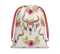 GSGCSBYMLG Runner Bull Skull printed Drawstring Gift Bag Candy Bag Party Gift Bag