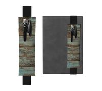 GSGCSBYMLG Rustic Old Barn Wood Printed Leather Pen Holder Bookmark Pencil case