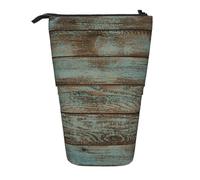 GSGCSBYMLG Rustic Old Barn Wood Printed Pencil Telescopic Vertical Pencil Case