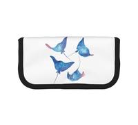 GSGCSBYMLG Sea Animals Stingrays Printed Canvas Pen Case Portable Stationery Case Storage Pouch