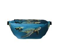GSGCSBYMLG Sea Conch Shell Starfish Turtle Printed Crossbody Waist Pack Waist Bag Casual Chest Bag