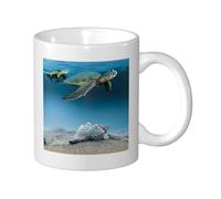 GSGCSBYMLG Sea Conch Shell Starfish Turtle Printed Cups Ceramic Mug Coffee Cup
