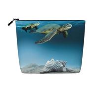 GSGCSBYMLG Sea Conch Shell Starfish Turtle Printed Fake Hemp Makeup Bag Travel Toiletry Bag Organizer Bag
