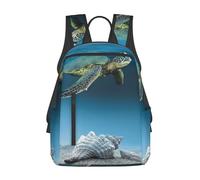 GSGCSBYMLG Sea Conch Shell Starfish Turtle printed Lightweight backpack Laptop Backpack Casual Daypack