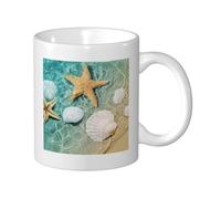 GSGCSBYMLG Sea Shell Starfish Printed Cups Ceramic Mug Coffee Cup