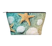 GSGCSBYMLG Sea Shell Starfish Printed Daily Storage Bag Travel Organizer Bag with Zipper Portable Toiletry Bag