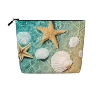 GSGCSBYMLG Sea Shell Starfish Printed Fake Hemp Makeup Bag Travel Toiletry Bag Organizer Bag