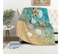GSGCSBYMLG Sea Shell Starfish printed Flannel Blanket 40x60in decoration blanket