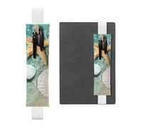 GSGCSBYMLG Sea Shell Starfish Printed Leather Pen Holder Bookmark Pencil case