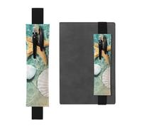 GSGCSBYMLG Sea Shell Starfish Printed Leather Pen Holder Bookmark Pencil case