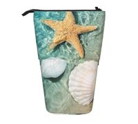 GSGCSBYMLG Sea Shell Starfish Printed Pencil Telescopic Vertical Pencil Case