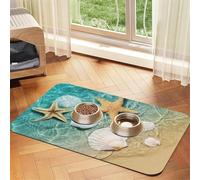 GSGCSBYMLG Sea Shell Starfish printed Pet absorbent leather tablecloth Placemat