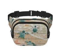 GSGCSBYMLG Sea Turtle Starfish Printed Square Double Layer Waist Bag Travel Bag
