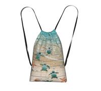 GSGCSBYMLG Sea Turtle Starfish printed Storage bag with a drawstring backpack Drawstring strap pack