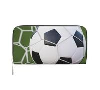 GSGCSBYMLG Soccer Ball Printed Leather Hand Wallet Men Women Zip Clutch Card Holder