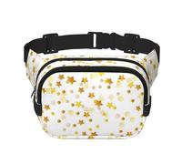 GSGCSBYMLG Sparsed Dreamy Stars and Spots Printed Square Double Layer Waist Bag Travel Bag
