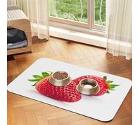 GSGCSBYMLG Strawberry printed Pet absorbent leather tablecloth Placemat