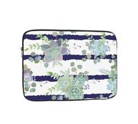GSGCSBYMLG Striped succulents printed Laptop Case Computer Protective Bag