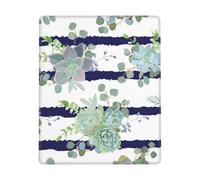 GSGCSBYMLG Striped succulents printed The mouse pad 7x9in washable mouse pad with delicate stitched edges