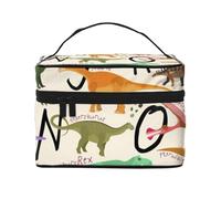GSGCSBYMLG Stylish Learning Alphabets with Dinosaurs Printed Cosmetic Bag Handheld Toiletry Bag Travel Organizer Bag