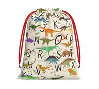 GSGCSBYMLG Stylish Learning Alphabets with Dinosaurs printed Drawstring Gift Bag Candy Bag Party Gift Bag