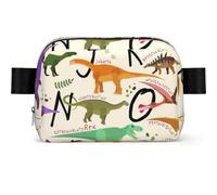 GSGCSBYMLG Stylish Learning Alphabets with Dinosaurs Printed Square-Shaped Fashionable Waist Bag Casual Chest Bag