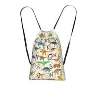 GSGCSBYMLG Stylish Learning Alphabets with Dinosaurs printed Storage bag with a drawstring backpack Drawstring strap pack