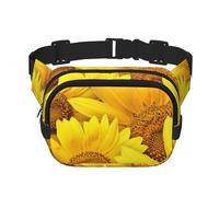 GSGCSBYMLG Sunflowers Yellow Flowers Printed Square Double Layer Waist Bag Travel Bag