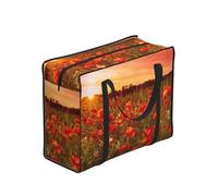 GSGCSBYMLG sunset flower field printed Portable shopping storage bag luggage bag Hand Tote Bag