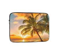 GSGCSBYMLG Sunset Hawaiian Palm Tree Waves printed Laptop Case Computer Protective Bag