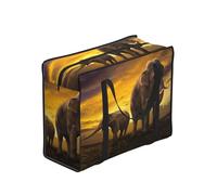GSGCSBYMLG Sunset Parent-Child Elephant printed Portable shopping storage bag luggage bag Hand Tote Bag