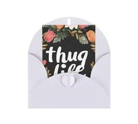 GSGCSBYMLG Thug Life Flowers printed Greeting card with Envelopes Thank You Card