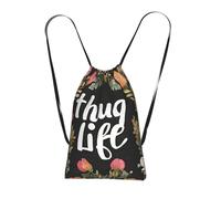 GSGCSBYMLG Thug Life Flowers printed Storage bag with a drawstring backpack Drawstring strap pack