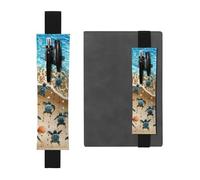 GSGCSBYMLG Turtles on The Beach Printed Leather Pen Holder Bookmark Pencil case